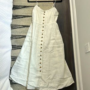 Madewell Linen Midi Dress White